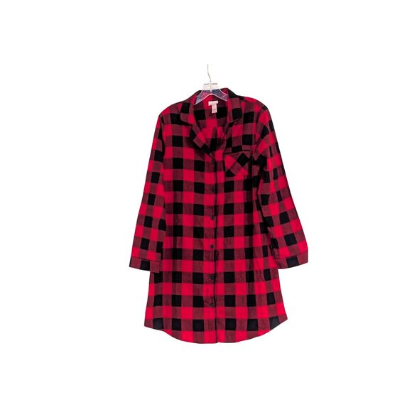 🎄  Wondershop Buffalo Plaid Sleep Shirt Women’s S Worn once - Picture 2 of 5